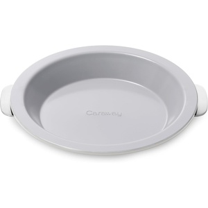 Caraway Pie Pan – 9” Non-Stick Ceramic Baking Pan with Handles – Oven Safe up to 550ºF – Non-Toxic, PTFE & PFOA Free – Perracotta(Gray)
