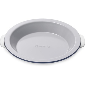 Caraway Pie Pan – 9” Non-Stick Ceramic Baking Pan with Handles – Oven Safe up to 550ºF – Non-Toxic, PTFE & PFOA Free – Perracotta(Navy)