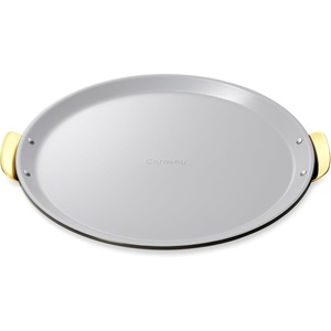 Caraway Pizza Pan – 15” Non-Stick Ceramic Baking Pan with Handles – Oven Safe up to 550ºF – Non-Toxic, PTFE & PFOA Free – Perracotta(Black)