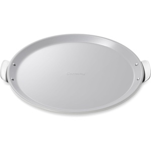 Caraway Pizza Pan – 15” Non-Stick Ceramic Baking Pan with Handles – Oven Safe up to 550ºF – Non-Toxic, PTFE & PFOA Free – Perracotta(Gray)