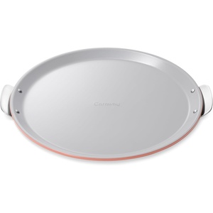 Caraway Pizza Pan – 15” Non-Stick Ceramic Baking Pan with Handles – Oven Safe up to 550ºF – Non-Toxic, PTFE & PFOA Free – Perracotta(Perracotta)