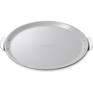 Caraway Pizza Pan – 15” Non-Stick Ceramic Baking Pan with Handles – Oven Safe up to 550ºF – Non-Toxic, PTFE & PFOA Free – Perracotta(Sage)