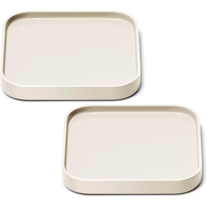 Caraway Spoon Rest Set of 2 – Stackable Spoon Holder for Kitchen Counter – Drip Catching, Heat-Resistant Design – Non-Slip Base – Cream(Cream)