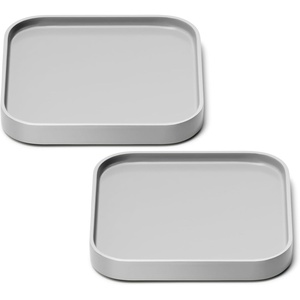 Caraway Spoon Rest Set of 2 – Stackable Spoon Holder for Kitchen Counter – Drip Catching, Heat-Resistant Design – Non-Slip Base – Cream(Gray)