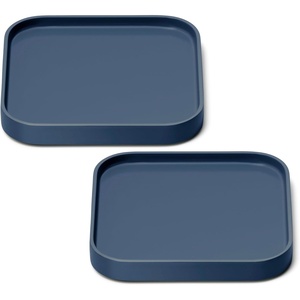 Caraway Spoon Rest Set of 2 – Stackable Spoon Holder for Kitchen Counter – Drip Catching, Heat-Resistant Design – Non-Slip Base – Cream(Navy)
