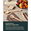 Caraway 9-Piece Wooden Kitchen Utensils Set for Cooking, Serving, and Plating – Includes Full-Size and Mini Spoons, Scrapers, Spatulas, Tongs and Server – Birch Wood