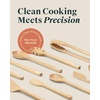 Caraway 9-Piece Wooden Kitchen Utensils Set for Cooking, Serving, and Plating – Includes Full-Size and Mini Spoons, Scrapers, Spatulas, Tongs and Server – Birch Wood